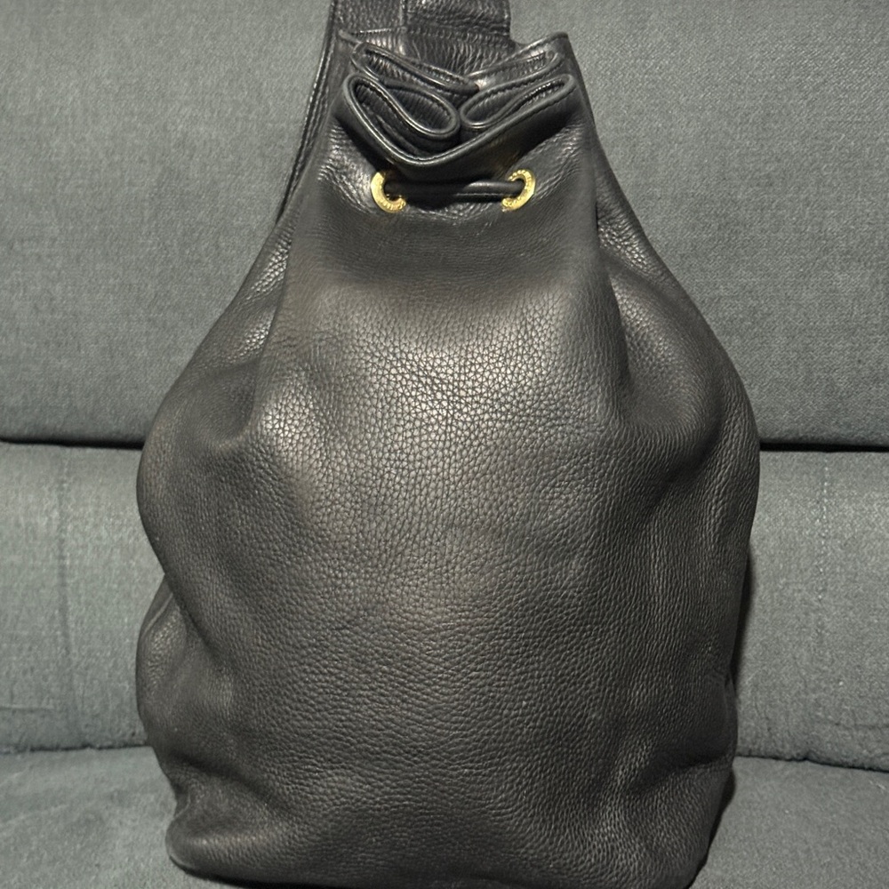 Coccinelle Leather Drawstring bag with sewn in strap